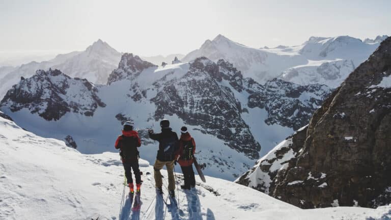 Skiing, people, winter, mountains