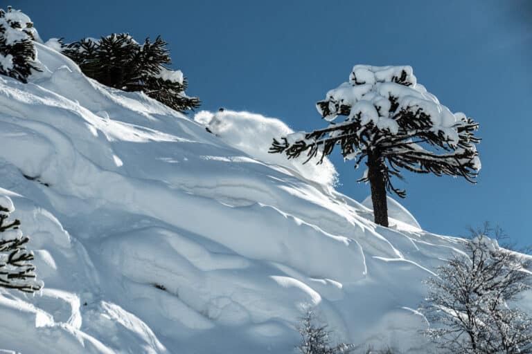 Powder snow Andes Mountains