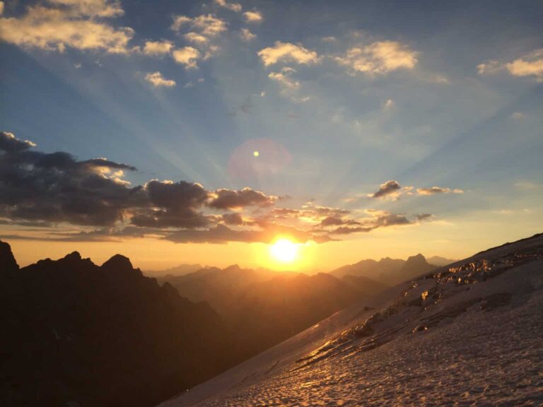 Sunset over the alps