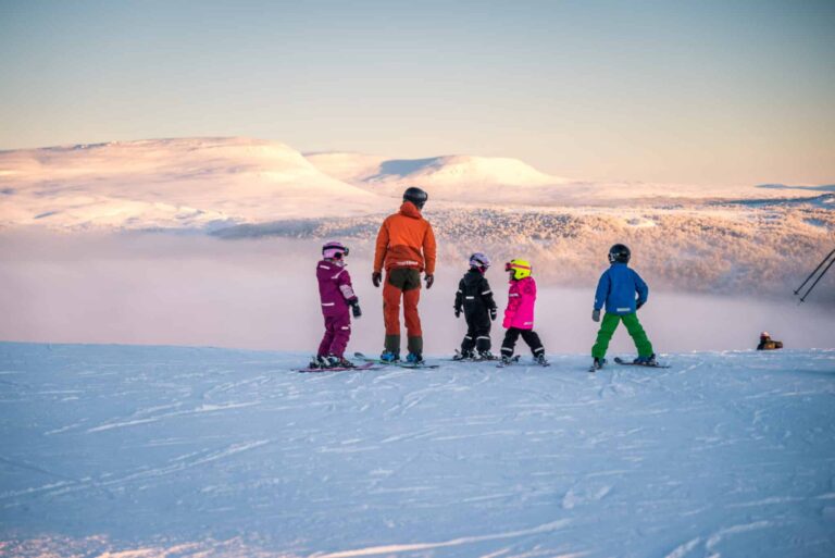 family ski holiday in sweden